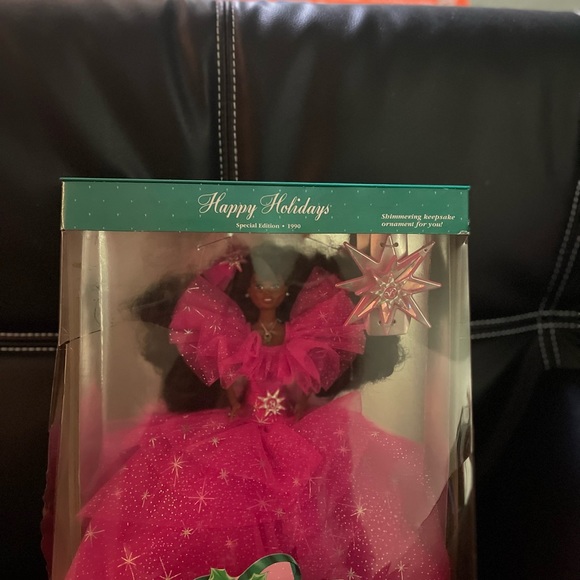 Mattel Barbie 4543  1990 Happy Holidays African American Doll Vintage - Picture 6 of 10